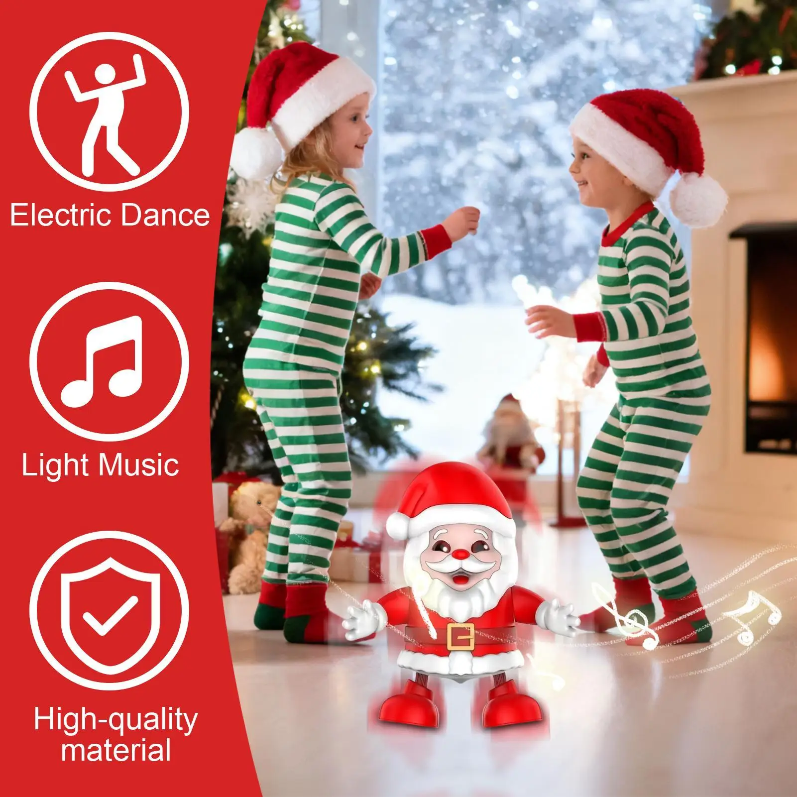 

Танцующий Санта-Клаус 7,87 дюйма, анимированные рождественские игрушки, игра с подсветкой, праздничная кукла для фестиваля, дома, семейного дома, праздничного стола для вечеринки