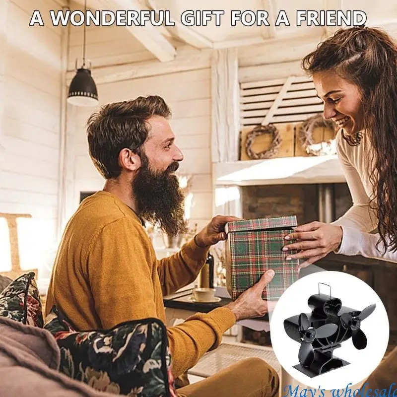 

Вентилятор для каминов с двойной головкой, тихий работающий вентилятор для печи с тепловым приводом для дровяных горелок, тепла