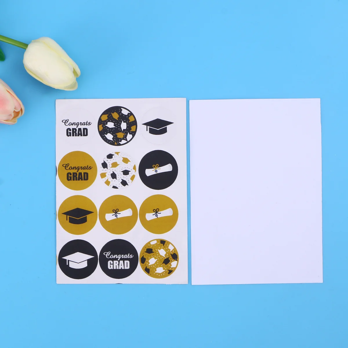 144Pcs Graduation Sealing Stickers Round Patterned Labels Self Adhesive for Certificate Decor Balloon Cards Parcels