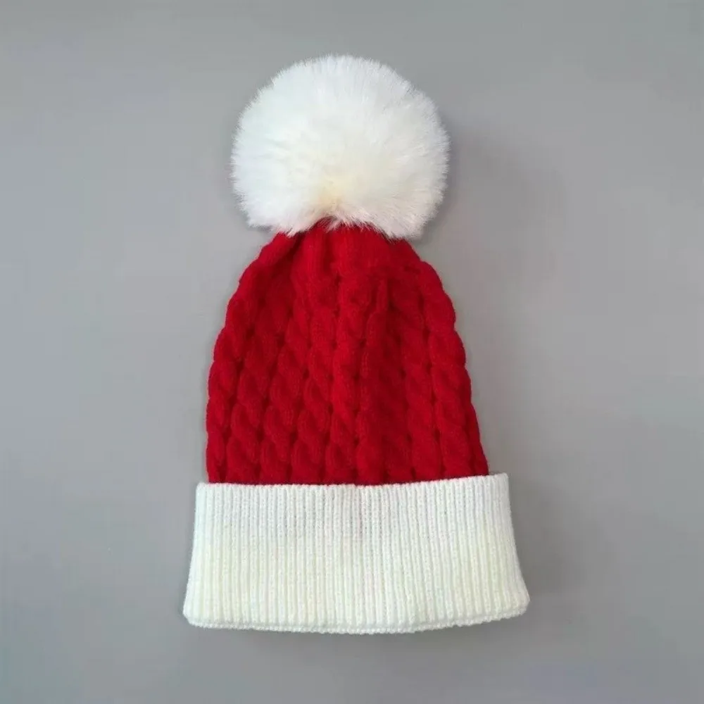 Fashion Merry Christmas Hat Christmas Knitted Hat Green Red Warm Santa Beanie Hat Woolen Hat Crochet Striped Hat Winter/Autumn