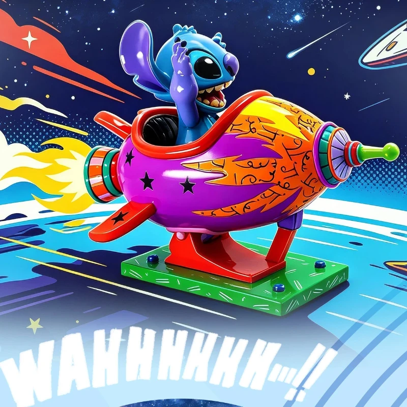 Figura de Disney Britto Enesco Stitch en nave espacial, Lilo y Stitch, decoración coleccionable para el hogar, regalo de cumpleaños y graduación