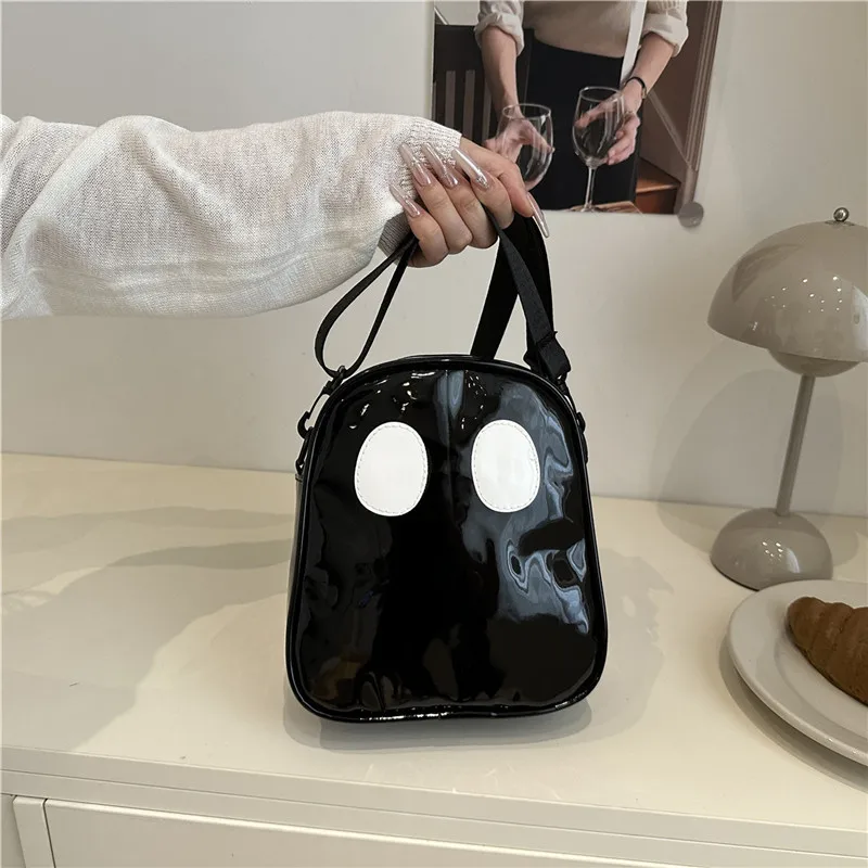 

2025 Gothic Cuties Clear PVC Bag Playful Demon Print Crossbody Purse with Adjustable Chain for Halloween