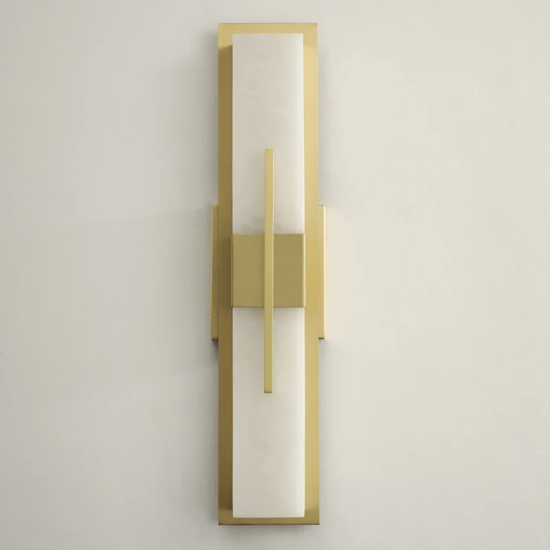 

Postmodern Design Creative Stone Lamp LED Sconce Light Home Hotel Villa Restaurant Decor Wall Vertical Alabaster Lamp