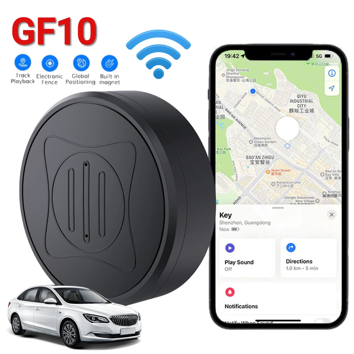 

GF10 Magnetic Mini GPS Tracker Anti-Lost Device Pet Child Elder Smart Finder Mobile Car Keys Bag Wallet Location Tracking Device