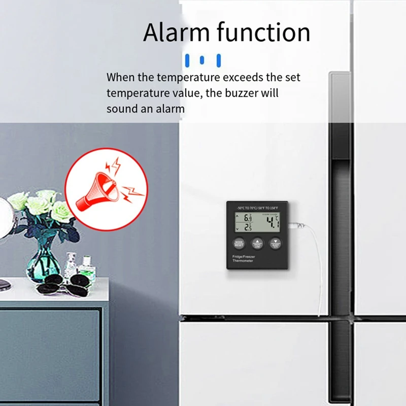 Mini Fridge Thermostat Electronic Digital Thermometer For Household Refrigerator High Low Temperature Alarm -50-70℃