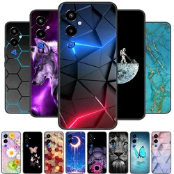 For Tecno Pova 4 Pro Case Cool Painted Silicone TPU Soft Cover for Tecno Pova4 Pro Cases Pova 4Pro Black Protective Phone Shells