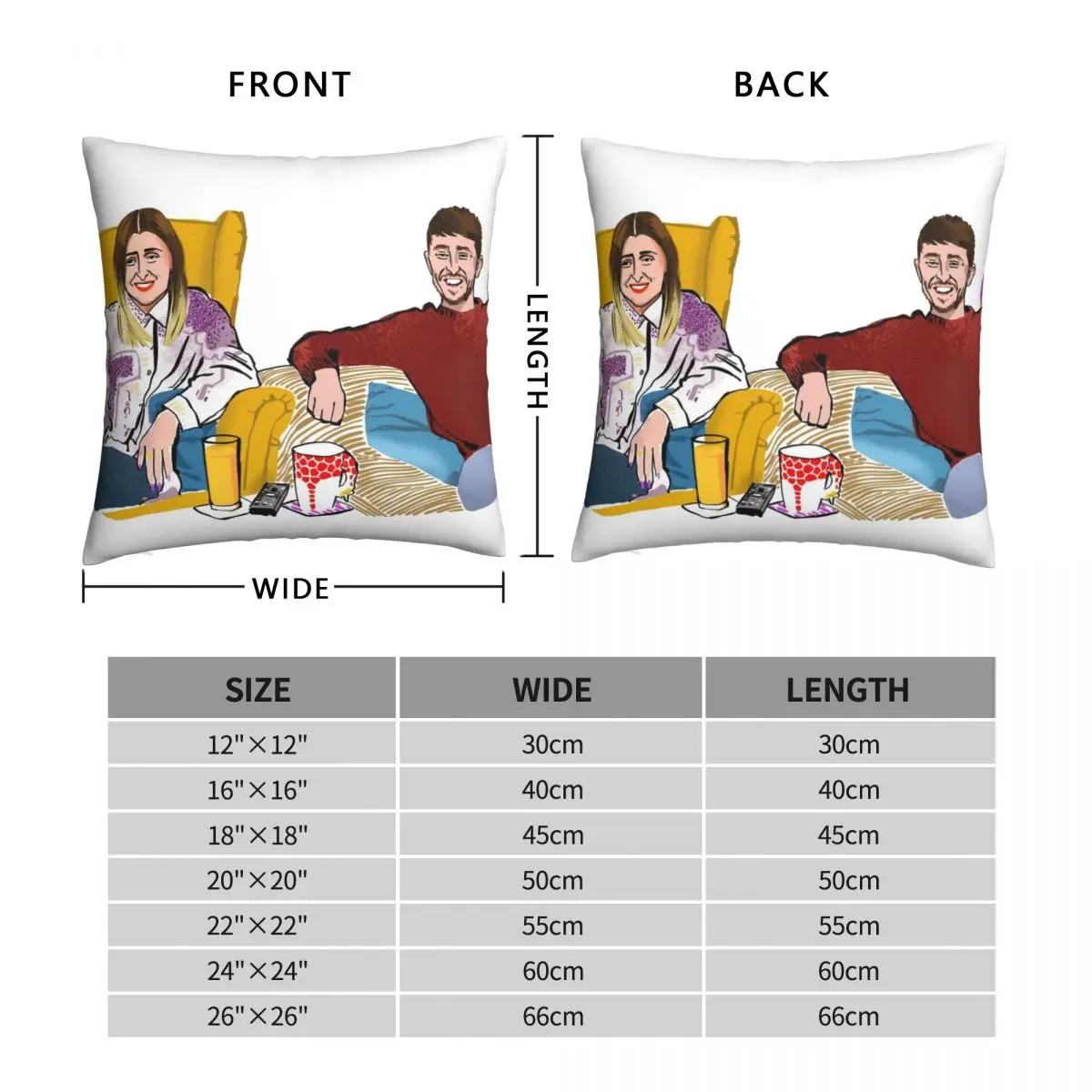 Pete Sophie Gogglebox Pillowcase Polyester Linen Velvet Pattern Zip Decorative Room Cushion Cover