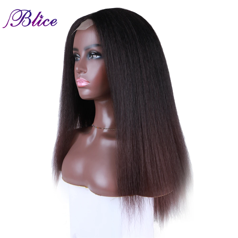 Blice Synthetic Yaki Straight Middle Part 2x5 Lace Closure Wig Women Wig Hand Made Top Lace Long Wigs For Daily Life