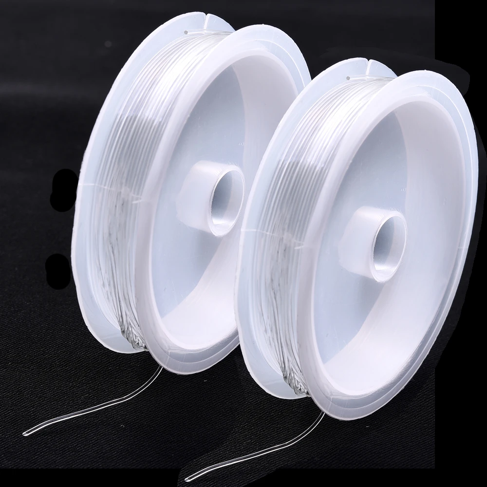 2 Stück Transparenter Kristall-Elastikfaden 0,4-1,2mm Schmuck-Perlenschnur für Armband Halskette DIY Handwerk und Schmuckherstellung Zubehör – Detail 1