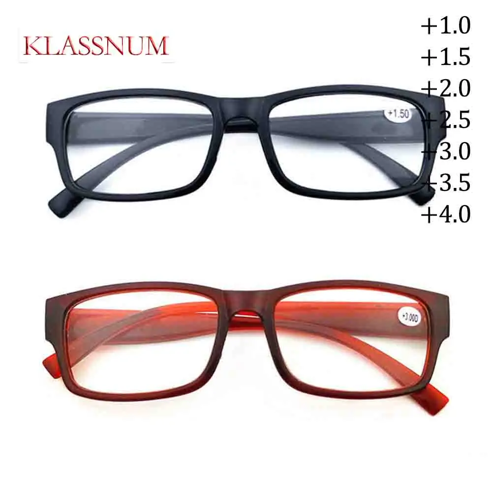 KLASSNUM Square Reading Glasses For Woman Men Fashion Anti-blue Light Blocking Glasses Computer Eyewear High definition lens