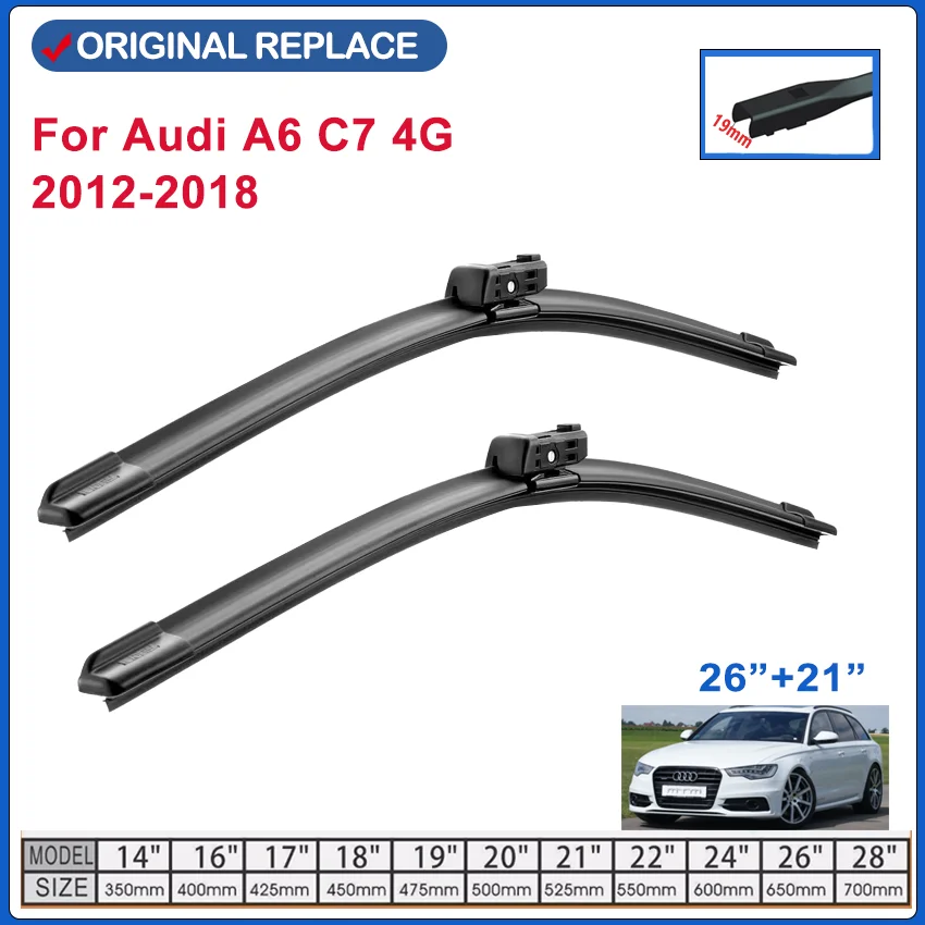 Wiper Front Wiper Blades Set For Audi A6 C7 4G 2012 2013 2014 2015 2016 2017 Windshield Windscreen Front Window 26