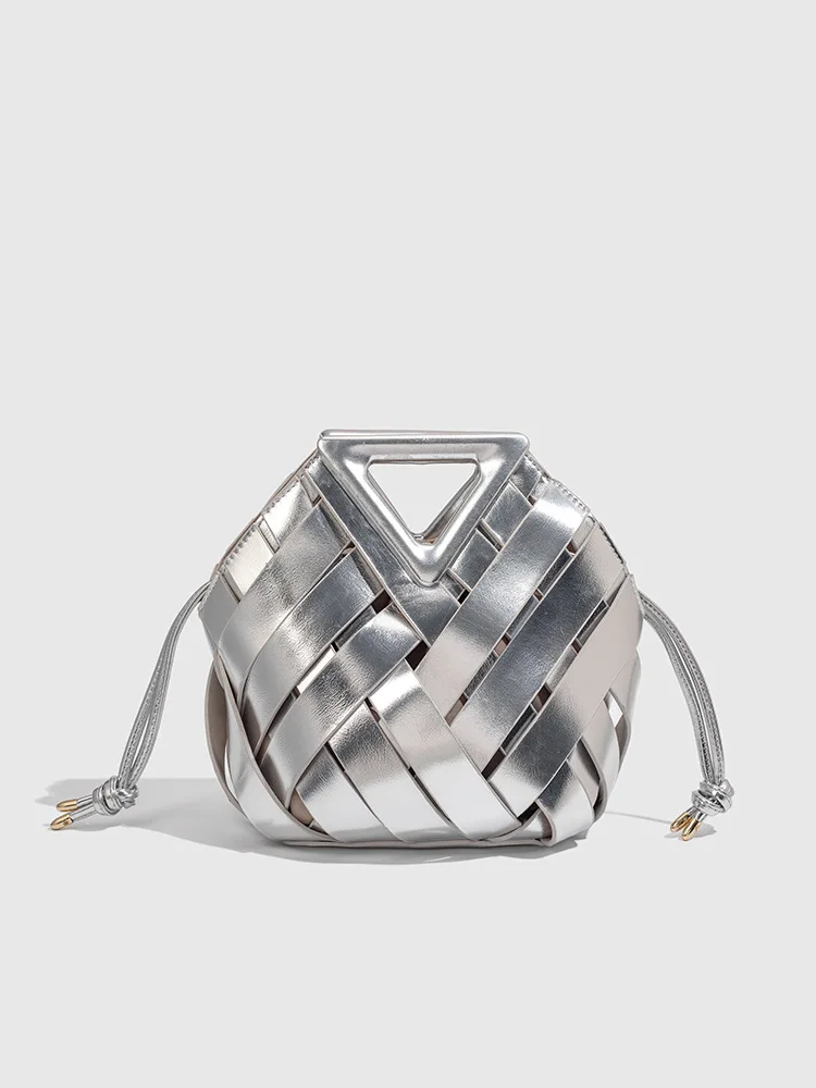 Bag Women New PU Flap Weave Vintage Geometric Single Shoulder Bags Ladylike Handbags Luxury Handbags Women Bags Designer image 3