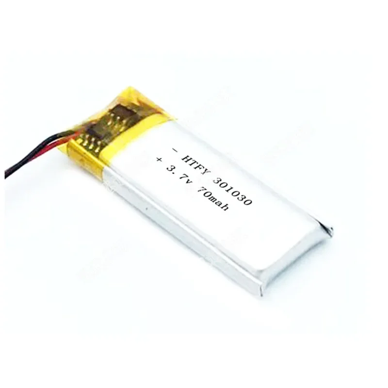 แบตเตอรี่ลิเธียมลิเธียม Li-ion 3.7V 70mAh 301030 031030ได้สำหรับสร้อยข้อมือนาฬิกาสมาร์ทวอชของเด็กชุดหูฟังบลูทูธ DVD