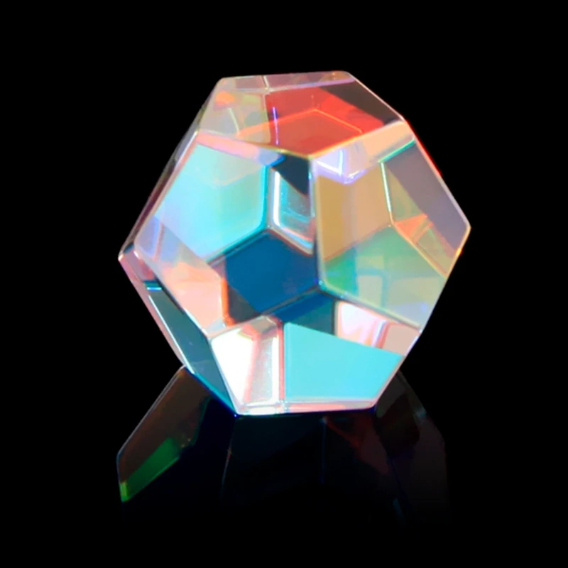 24MM Rainbow Optical Glass Multi-faceted Bright Light Combine Physics Teaching Refracted Light Spectrum Experiment