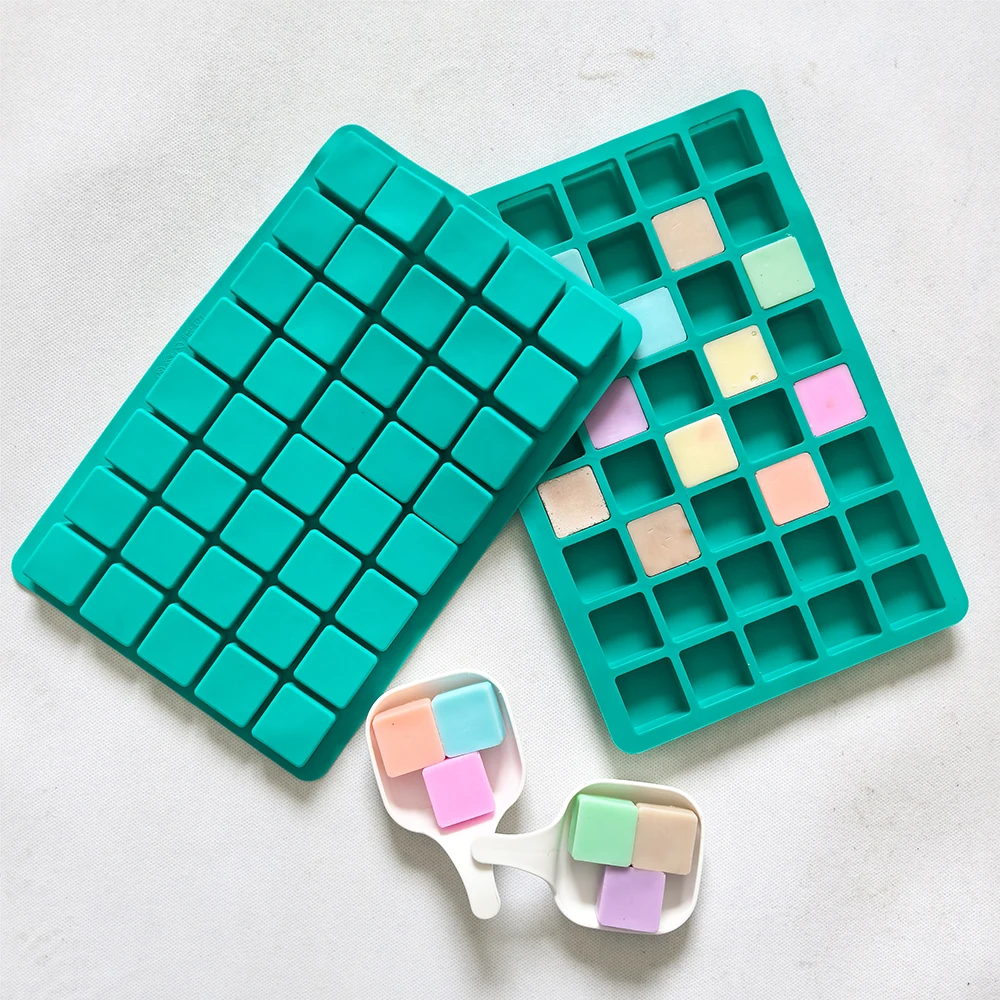 1pc 40 hole small square shaped baking silicone mold, suitable for DIY chocolate, candy, pudding, cookies, ice tray view 5