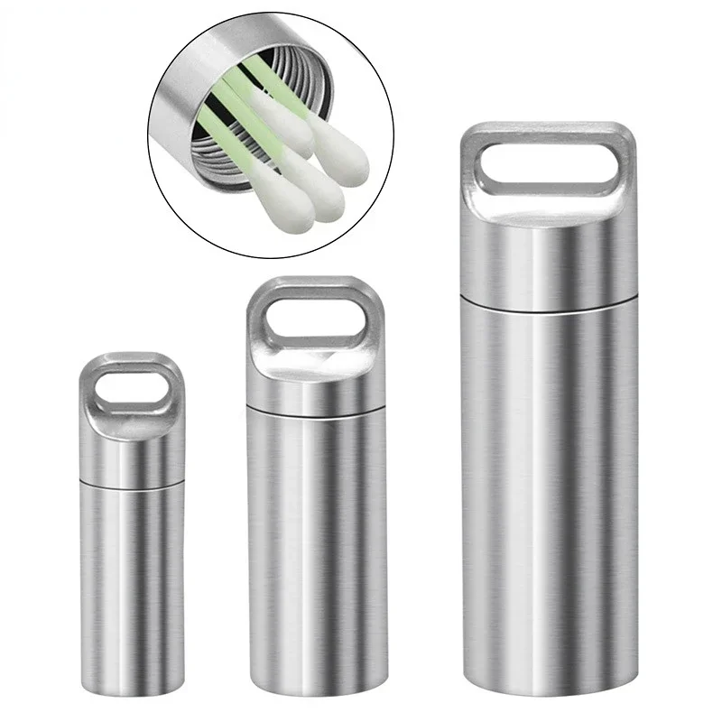 Portable Pill Box Case Stainless Steel Medicine Tablet Organizer Case Splitters Waterproof Drug Container Health Care