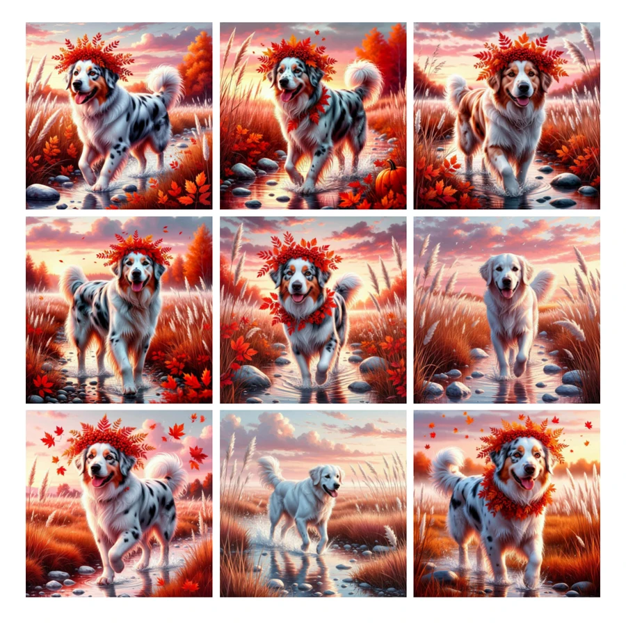 

Dog and Flower Diamond For Adults Painting New Collection 2026 Animals Diy Manual Arts Full Drill Mosaic Embroidery Picture Size