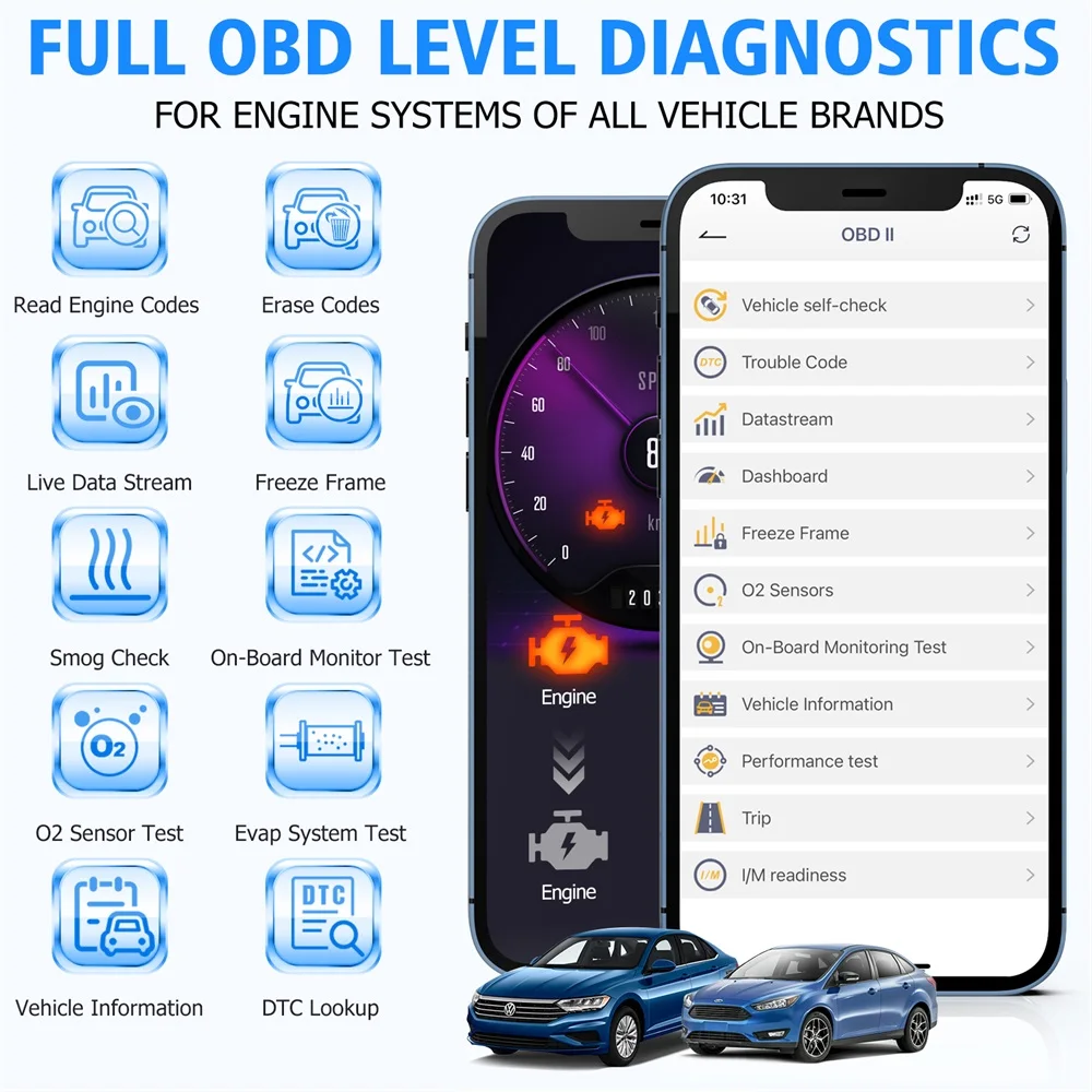 ANCEL BD300 Bluetooth 5.0 OBD2 Scanner for BMW/Mini ABS SRS Airbag TPMS Oil Reset Diagnostic Scan Tool OBDII Code Reader