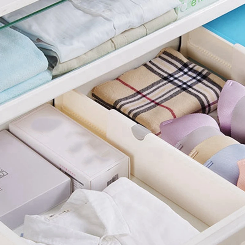 Divisor de cajones de 3 piezas, organizador ajustable retráctil de almacenamiento, separador de cajones de armario para cocina y dormitorio, S