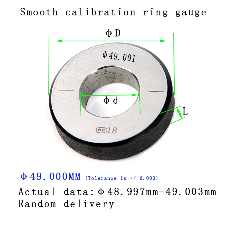 Kalibratiemeter met gladde binnenrand, binnendiameter 45-58 mm, nauwkeurig meetinstrument, 0,002 mm, gladde ringmeter voor industrieel gebruik.