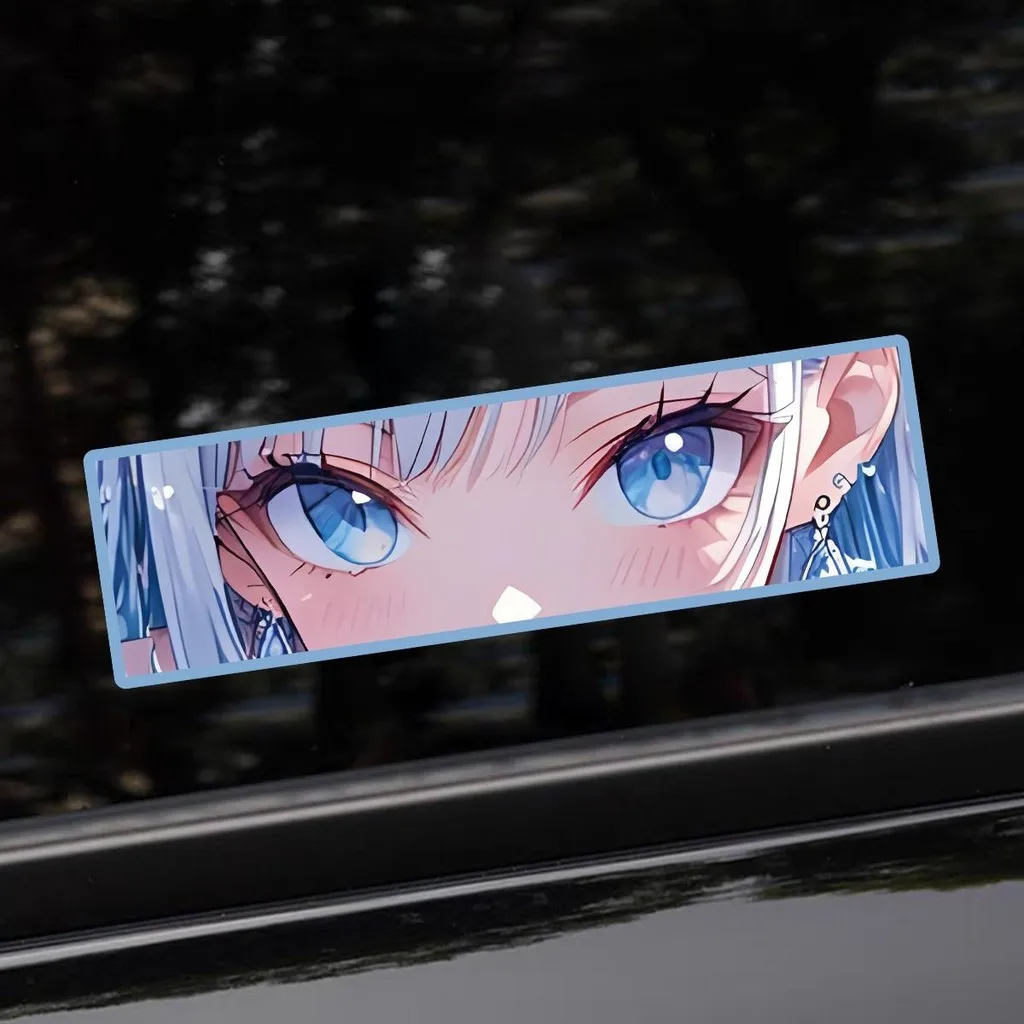 Anime Girl Eyes Waterproof PVC Vinyl Sticker Decal For JDM Car Motorcycle Helmet Scooter Decor