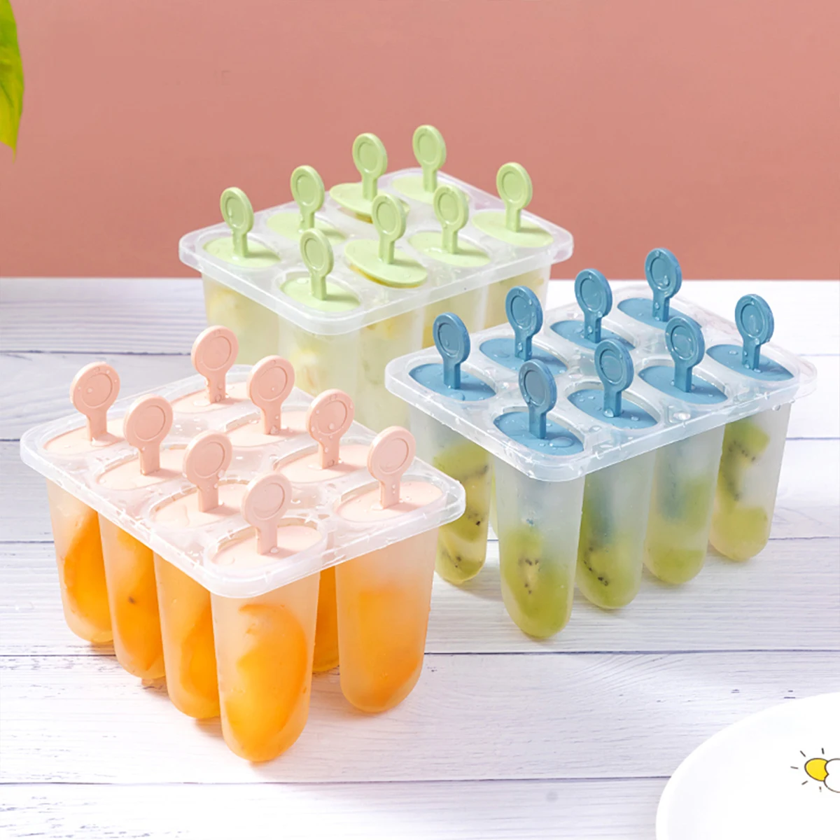 WORTHBUY DIY Ice Cream Molds Reusable Homemade Plastic Ice Popsicle Mold Summer Ice Cube Maker For Children Kitchen Tools