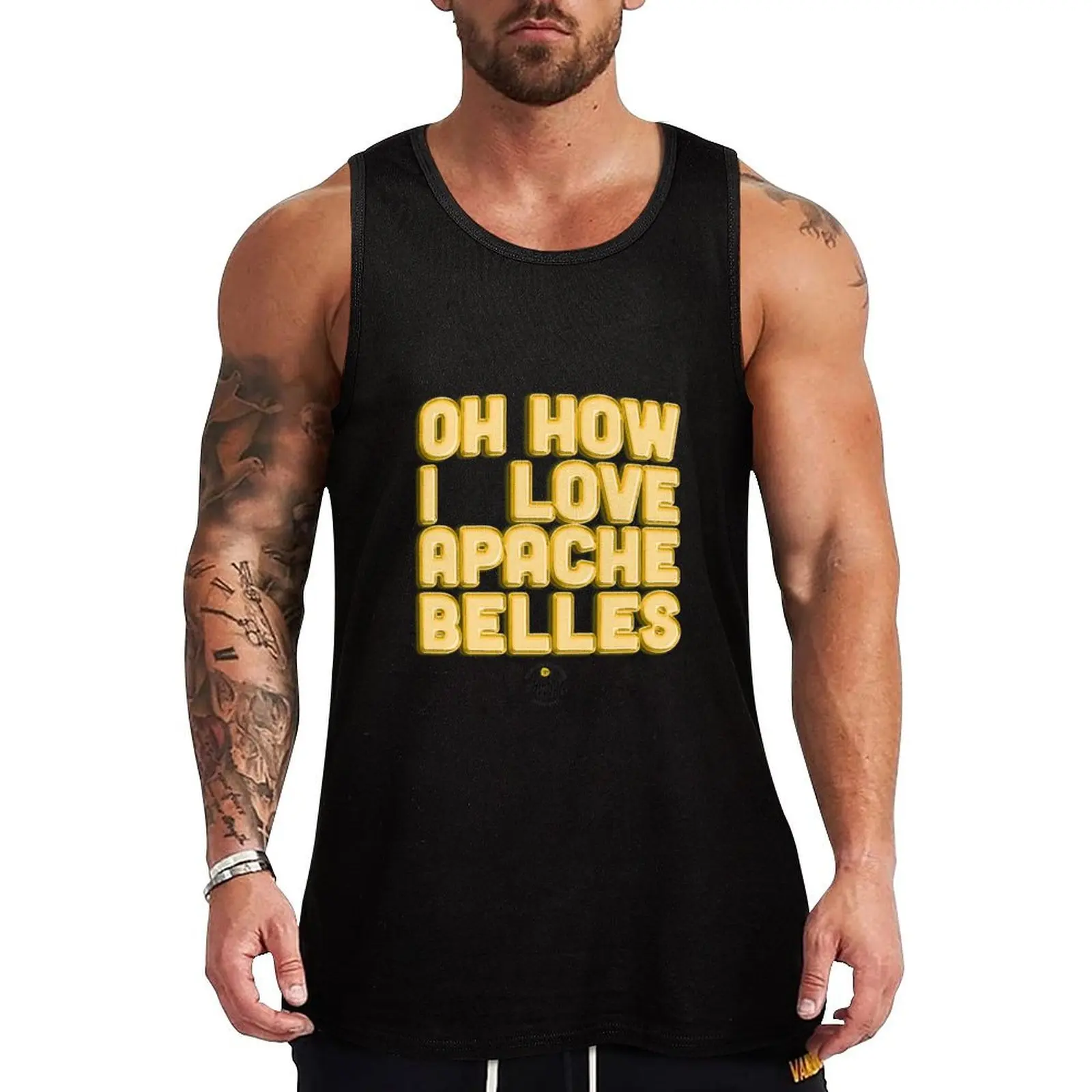 

How I Love Apache Belles Balloon Text Tank Top Body man gym clothing men sleeveless Men's t-shirts
