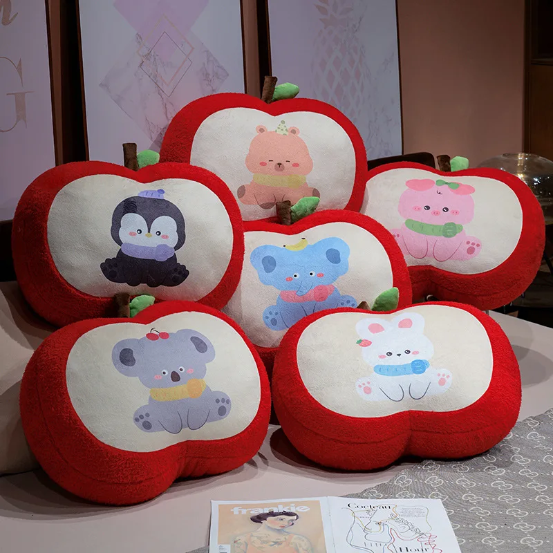 

Cartoon Apple Plush Stuffed Toys Nap Pillow Sofa Seat Headboard Lumbar Support Birthday Surprise Gifts