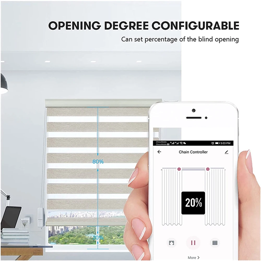 Imagem -05 - Tuya-motores Elétricos Inteligentes de Cortina Controle Remoto de Aplicativos Corrente Motorizada Persianas Trabalho para Alexa Google Home Wi-fi