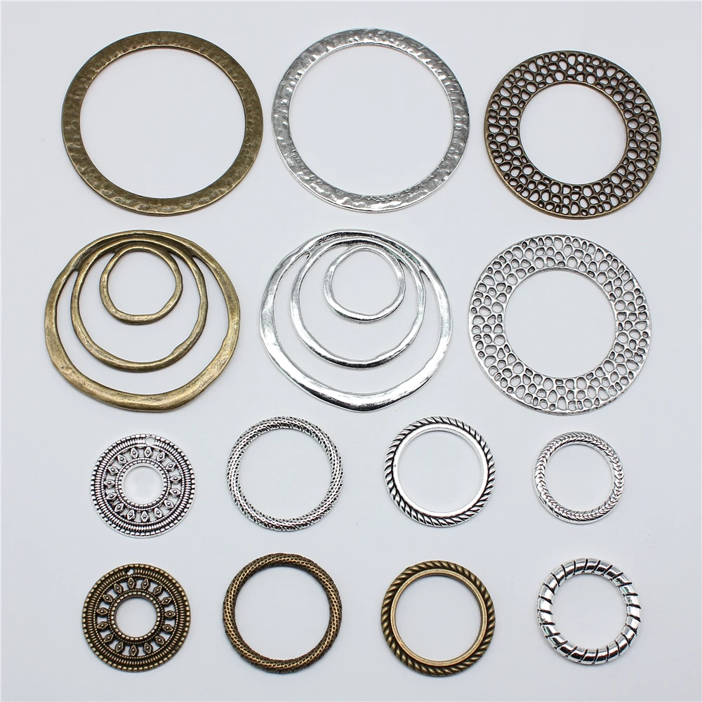 5pcs Big Round Circle Charms for DIY Jewelry Making