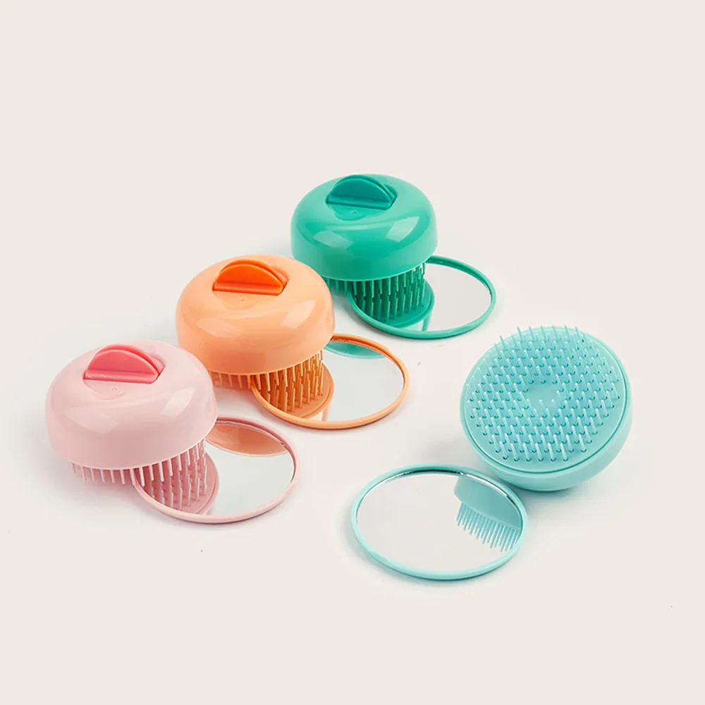 Mini Telescopic Mirror Comb Round Tangle Hair Brush Self Cleaning Hair Brush Hair Loss Airbag Massage Scalp Comb Salon Hair Tool