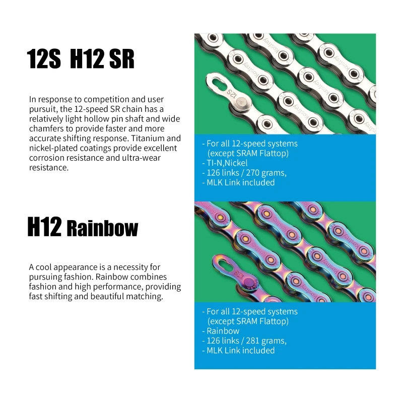 Kosfrey H10 H11 H12 Bike Chain 10S 11S 12S  for MTB/Road Bike fo Shimano/SRAM 10 11 12 speed 116L /126L chain bike - view 5