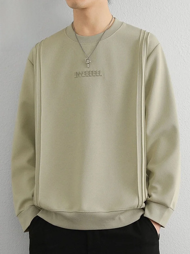 

Men's round Ne Sweatirt Long Sve Base Layer irt Spring New Sle Thiened T-irt Casual Loose Fit Polyeste...