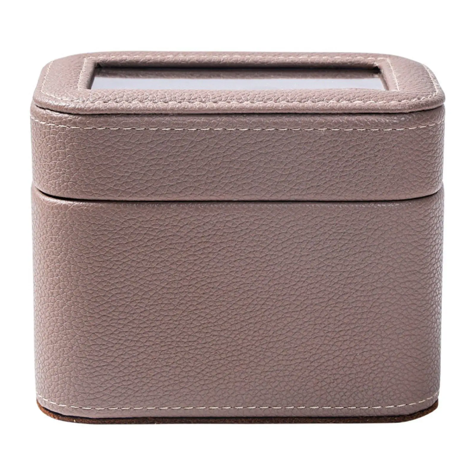 Elegant Leather Watch Storage Organizer Double Compartment Box with Clear Lid Soft Interior for Safe Watch Keeping