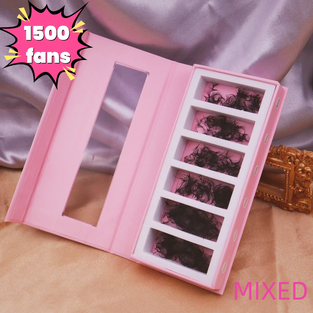 1500 Fans 3D-14D Slim Narrow Sharp Stem Premade Volume Lash Loose Fans Promade Thin Pointy Base Pre Fanned high Lash Extensions