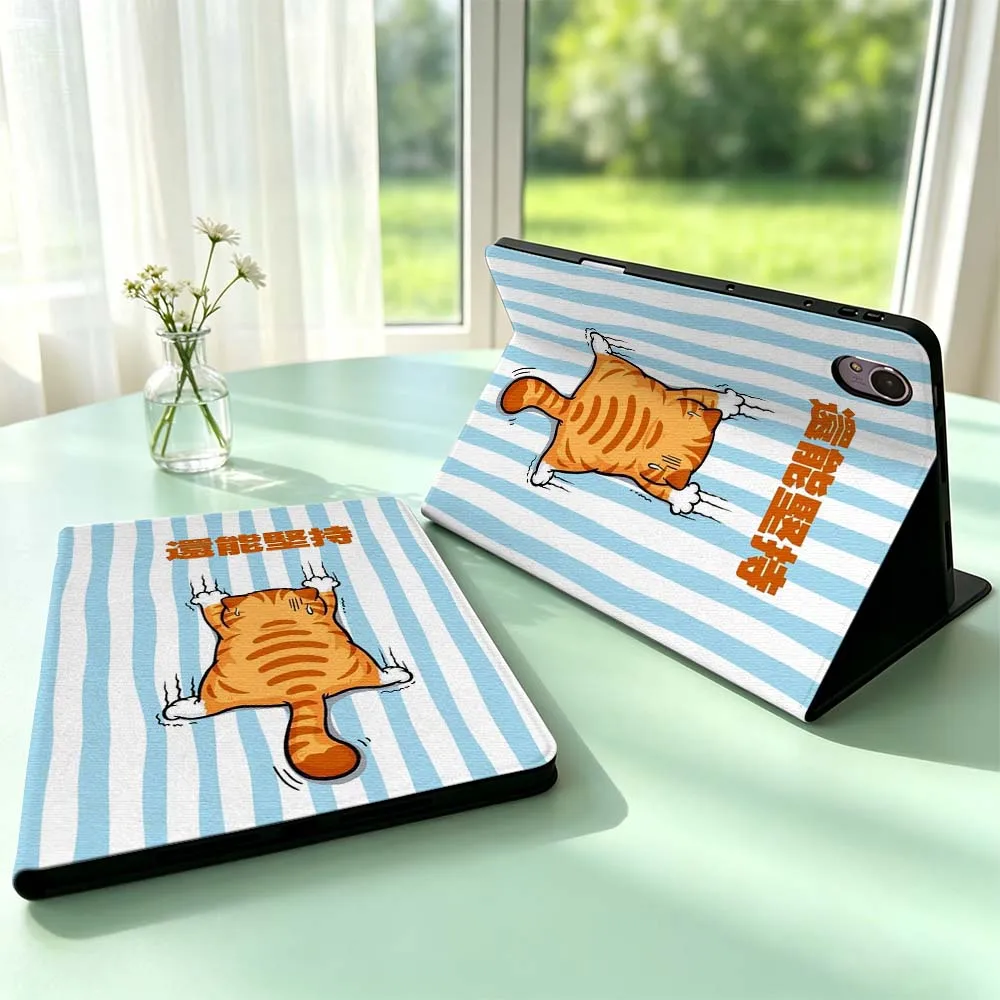 Cartoon Persistent Cat Pen Tray For Huawei MediaPad MatePad Honor Pro V6 9 V8 X9 X 10 13.3 12.3 11 11.5 Inch Tablet Case