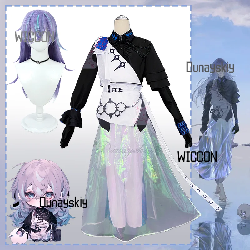 

Anchor Nijisanji Hoshirube Cosplay Costume VTuber Virtual Idol Uniform Wig Hallowen Party Clothes Carnival Suit Fantasy Costume