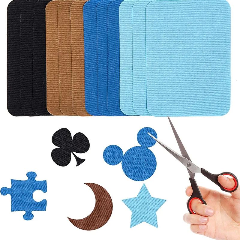 4pcs/lot Fabric Iron-on Patches Sewing on Patches 12.5x9.5cm Strongest Glue for Repair Clothing Shirts Jeans DIY Repair Decor