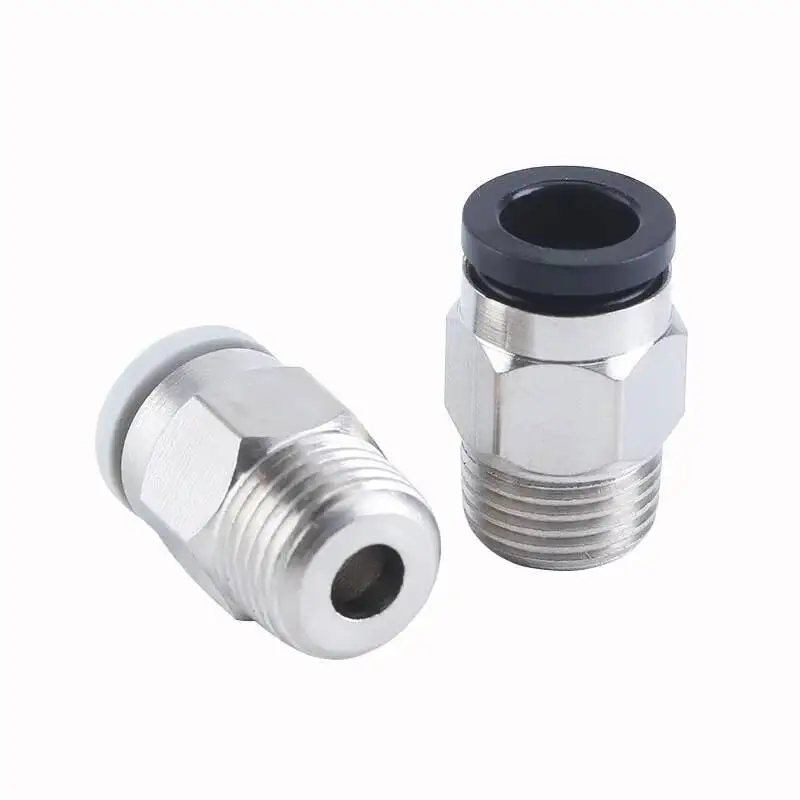 Pneumatic Fittings Brass Mini Connector Air Pipe Quick Plug PC4-M3/M4/M5 4mm Threaded Straight Through Connection