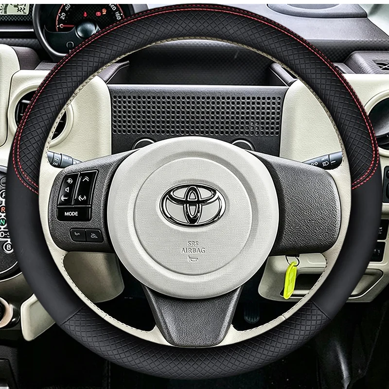 Car Steering Wheel Cover For Toyota Spade Porte 2015 Braid Genuine Leather Car Accessories