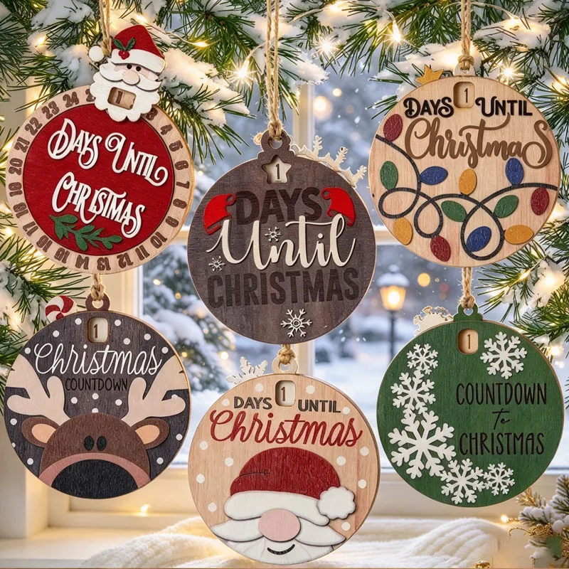 Xmas Countdown Hanging Ornament Santa Claus Tree Decoration Holiday Party Home Decor for Festive Celebration New 2026 Gift Set
