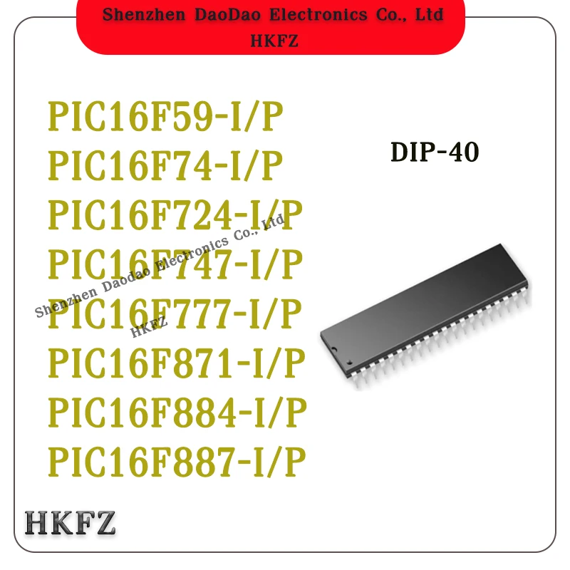 PIC16F59-I/P PIC16F74 PIC16F724 PIC16F747 PIC16F777 PIC16F871 PIC16F884 PIC16F887 IC Chip DIP-40