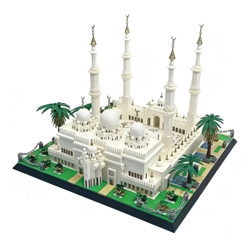 

1463pcs Sheikh Zaved Grand Mosque-Abu Dhabi Famous Architecture Building Block Model Sets Bricks Toys Collection For Gifts