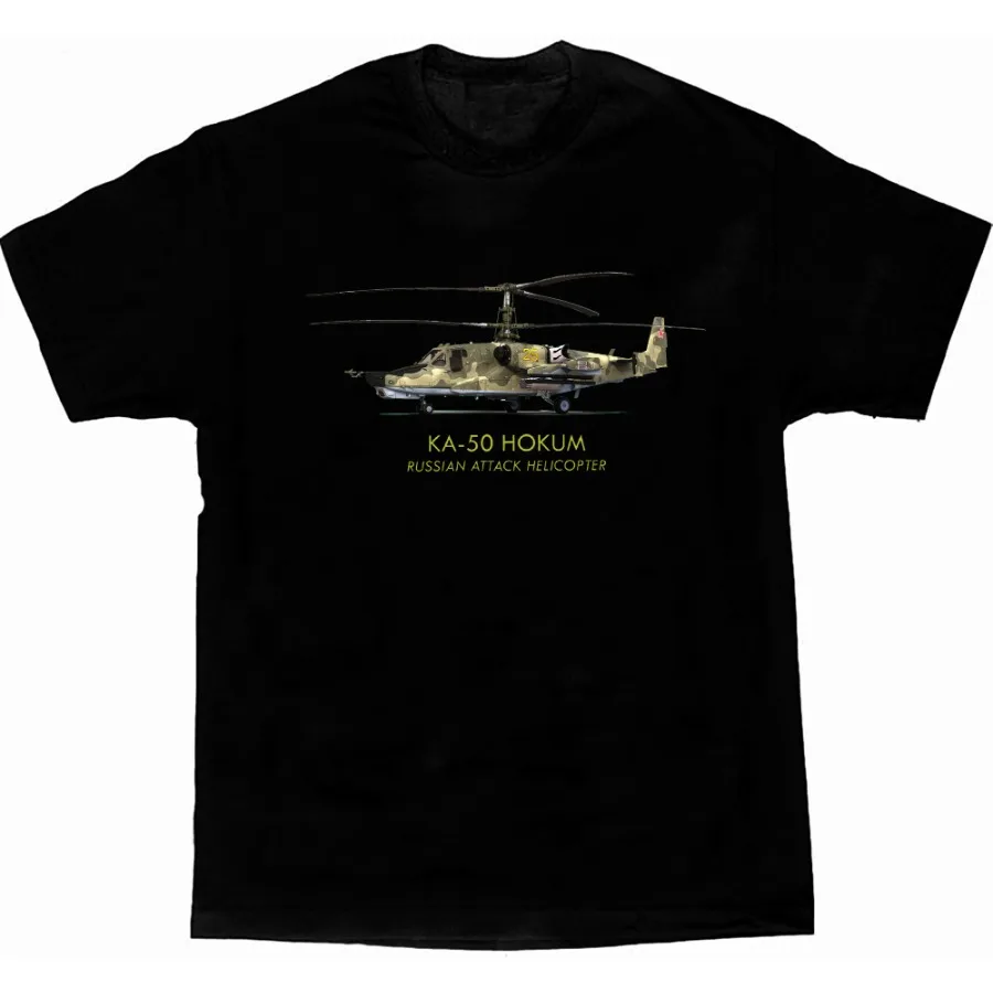 Russian Air Force Gunship KA-50 Hokum Attack Helicopter T-Shirt. Summer Cotton O-Neck Short Sleeve Mens T Shirt New S-3XL