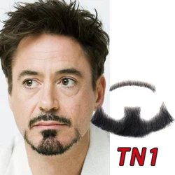 Wigundle Fake Beard Hand Made 100% Real Hair Swiss Lace Comfortable Invisible Mustache For Men Cosplay Man Decoration