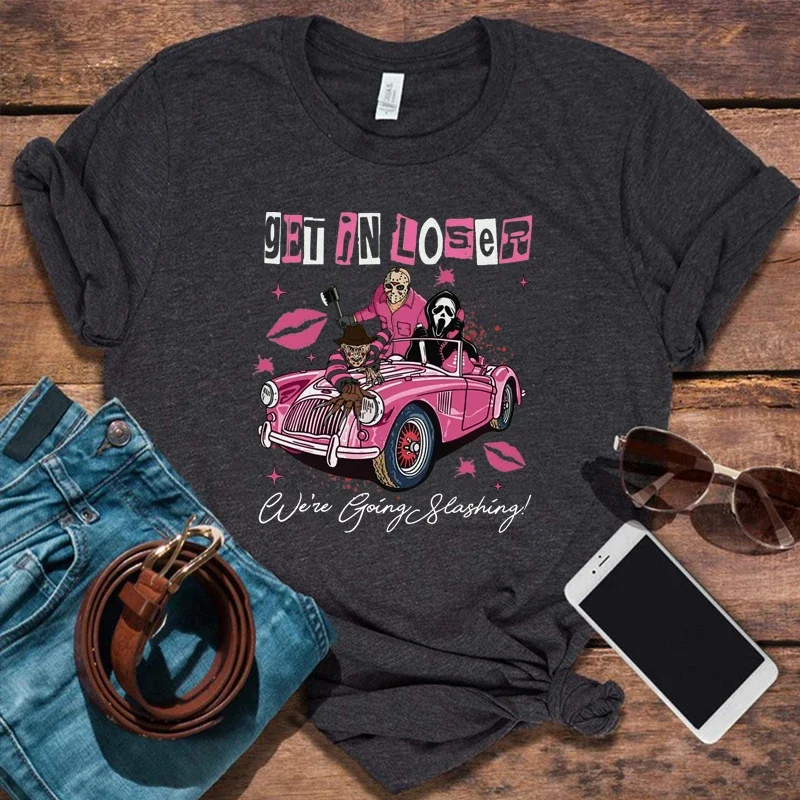 

Halloween Shirts Funny Friend Tshirts Halloween Horror Tee Horror Movies Women Clothing Vintage M