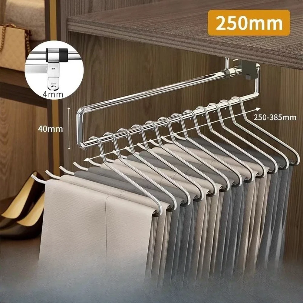 Pull Out Metal Wardrobe Rod Designed for Horizontal Closet Integration and Consistent Garment Hanging Performance