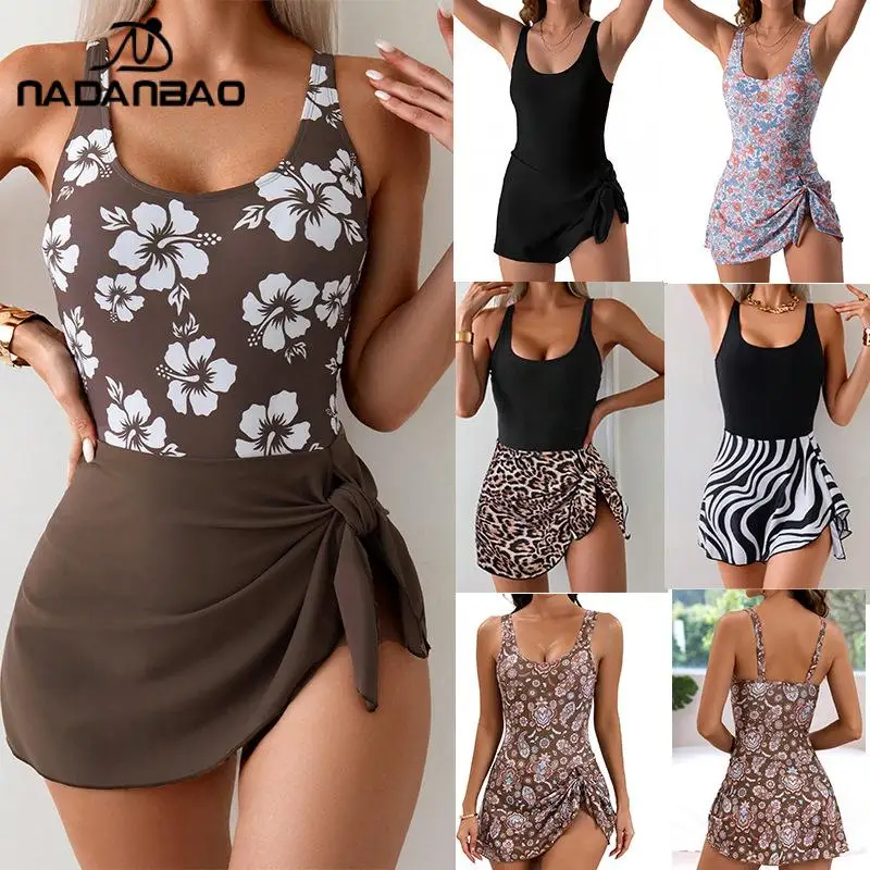 

Nadanbao Fashion Women's Sexy Slim Skirt Swimwear Printed European and American Foreign Trade Piece Swimsuit Bikini 2025 Summer