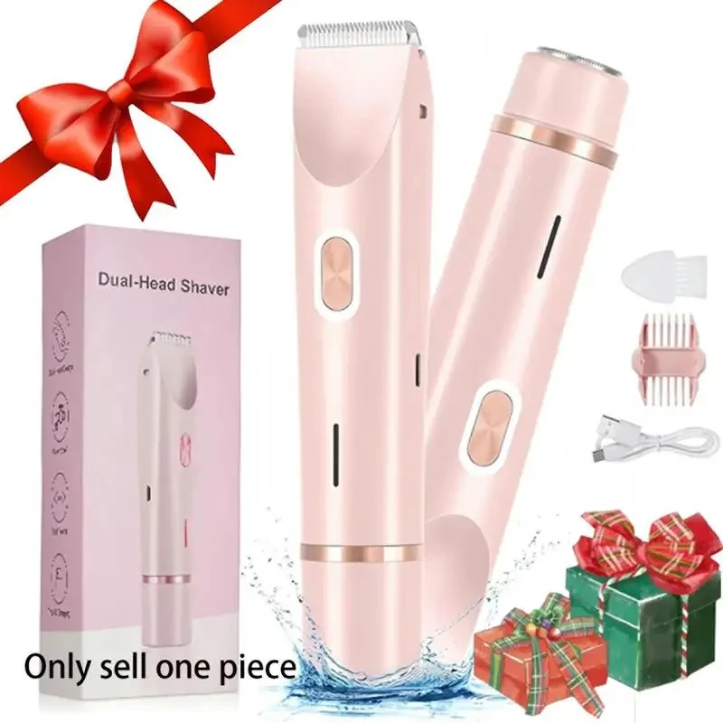 

2026 Waterproof Rechargeable Electric Shaver Mini Women Bikini Trimmer Body Hair Remover Mini Double Headed Electric Epilator