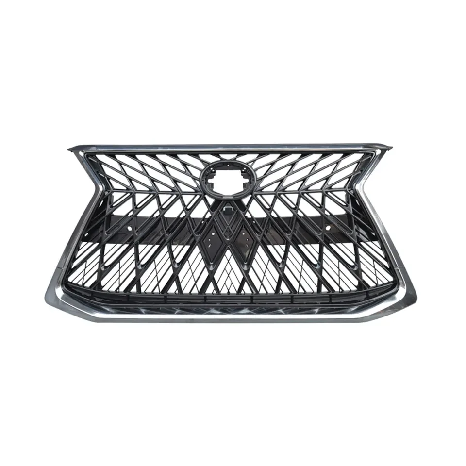 Auto Car Front Mesh Grill PP Black Bright Strip Car Insect Screening Mesh Front Grille Whole Body Kit for LX570 2019